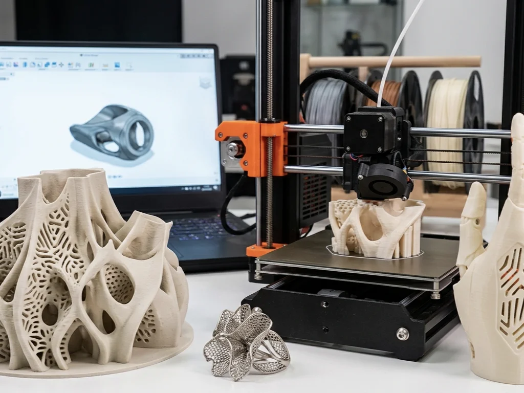 3D tervezés közben készülő modell a monitoron