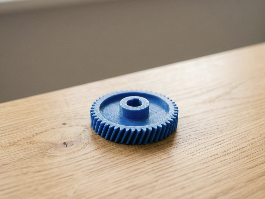 3D nyomtatott fogaskerék közelről