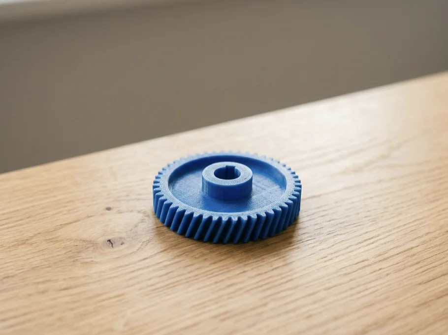 3D nyomtatott fogaskerék közelről